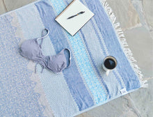 Load image into Gallery viewer, Blue Aquarius Turkish Towel